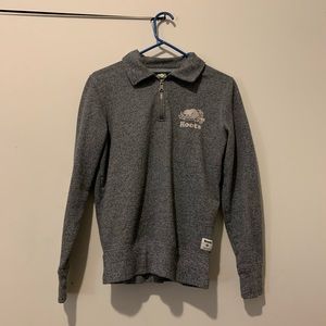 Grey roots quarter zip sweater